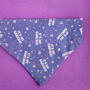 NAVY BARKDAY Dog Slip-On-Collar Bandana