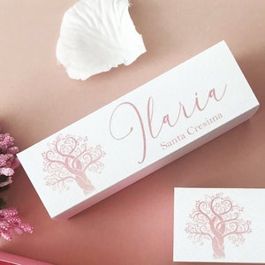 Scatole portaconfetti cresima, scatolina confettata comunione, bomboniera albero della vita, regalo invitati, segnaposto personalizzato