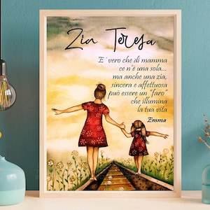 Idea regalo zia, quadro personalizzato famiglia, regalo di natale per parenti, quadro di legno, bomboniera per amici, regalo per lei