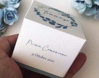 Scatole portaconfetti prima comunione, bomboniera comunione, scatoline carta da zucchero, cadeau invitati, segnaposto personalizzato