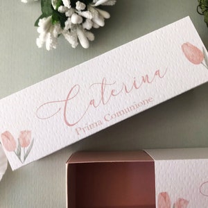 10 Scatole portaconfetti comunione, scatolina confettata prima comunione, bomboniera cresima, cadeau invitati, segnaposto personalizzato