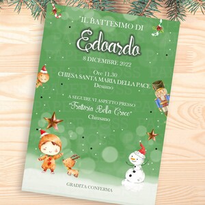 WhatsApp invitación de Navidad, invitación digital de bautismo de bebé, tarjeta de invitación de navidad, bautismo de pan de jengibre, participación de navidad