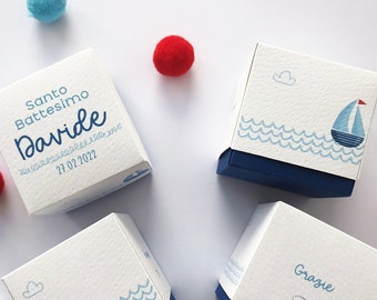 10 bonbonnières baptême bébé, coffrets dragées baptême, dégustation dragées, cadeau, coffret bébé personnalisé, espace réservé