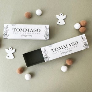 Scatole portaconfetti prima comunione, bomboniera comunione ulivo, scatoline verde oliva, cadeau invitati, segnaposto personalizzato