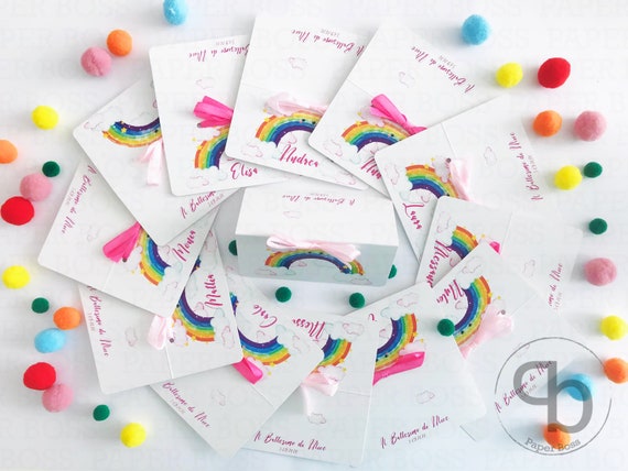 Cartoline Di Ringraziamento Arcobaleno Personalizzate Bambini Foto Note - Foto 3