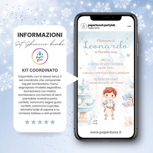 Invito digitale battesimo natale, invito tema ghiaccio, invito whatsapp principe, biglietto santo battesimo, invito web personalizzato