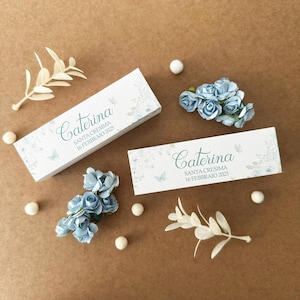 Scatoline porta confetti prima comunione, sacchetti personalizzati confettata, bomboniere cresima, color tiffy, regalo invitati, panna
