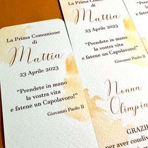 Segna posto prima comunione colore oro, segna tavolo per festa di cresima, segna libro personalizzati regalo ospiti, allestimento comunioni