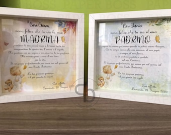 Gift idea pictures for godmother and godfather, godmother favors, thank you gifts for godfather