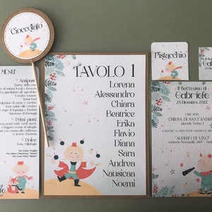 Piccolo principe Battesimo, invito battesimo natalizio, menù di natale, tableau piccolo principe, segna tavolo, segna gusto confetti, tag