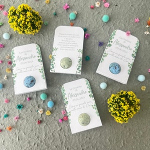 Bomboniere personalizzate piantabili, bombe di semi, regalo baby shower, ricordo nascita, carta piantabile, segna posto comunione cresima