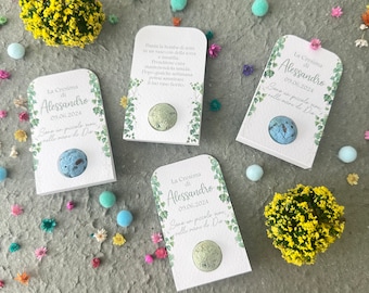 Personalized plantable favors, seed bombs, baby shower gifts, birth keepsakes, plantable paper, place cards for communion and confirmation