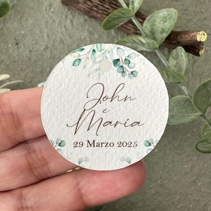 Tag bomboniera per ogni evento, segnaposto personalizzato eucalipto, biglietto confetti, santo battesimo, tag sacchetto confetti, matrimonio