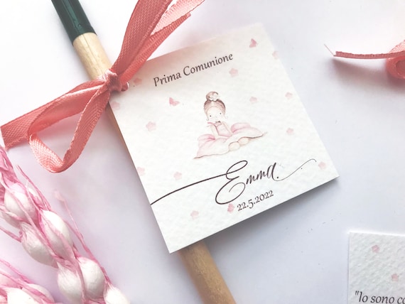 10 bomboniere prima comunione con matita, segnaposto personalizzato  ballerina, cadeau per ospiti, regalo nascita bimba, bomboniera bambina -   Portugal