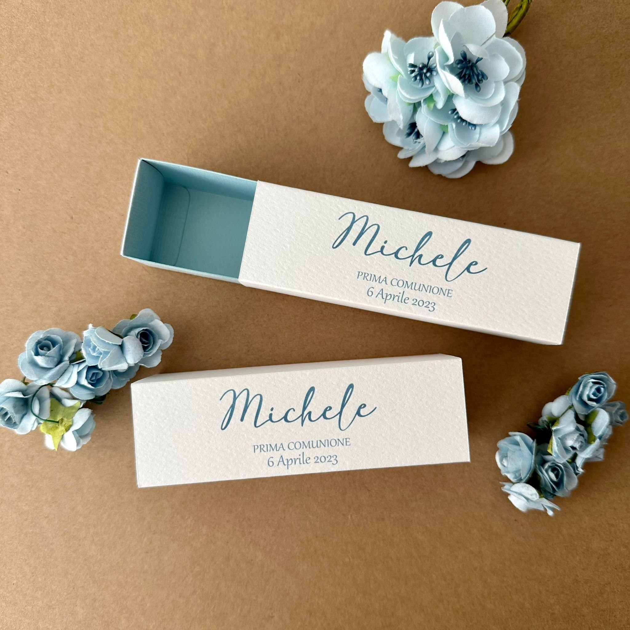 Scatoline Portaconfetti Prima Comunione - 50 Pezzi Con Stampa Angelo E Calice, Con Corda Iuta - Foto 7