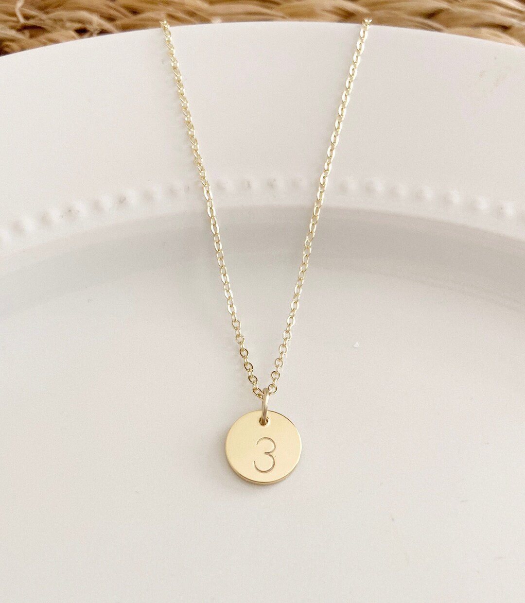 Enneagram Type 3 Hand Stamped Number Pendant Disc Necklace. - Etsy