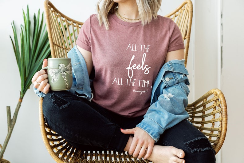 Enneagram Type 4 T-shirt. All the Feels All the Time Shirt. Funny Enneagram Gift. image 1
