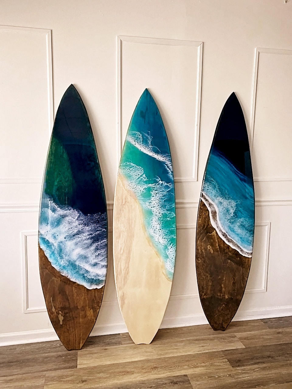 Hills Pattern Acrylic Surfboard Wall Art - 17W x 70H