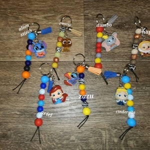 Disney Doorables Figures Keychains Silicone Beads and Tassels image 3