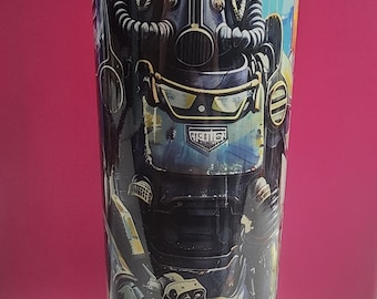 20 oz Sublimation Unofficial Wasteland / Gamer Themed Tumbler with lid and straw.
