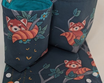 Red Pandas Collection / Fire Ferret Accessories / Premium Fabric Small Dice Bag, Large Dice Bag, Dice Tray / Dungeons and Dragons Gift / DnD