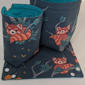 Red Pandas Collection / Fire Ferret Accessories / Premium Fabric Small Dice Bag, Large Dice Bag, Dice Tray / Dungeons and Dragons Gift / DnD