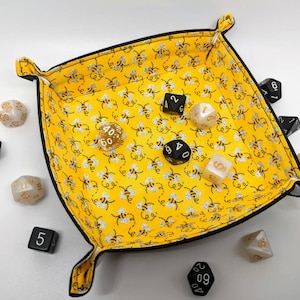 Hello Bees / Reversible collapsible dice tray / Bees / Critters / Druids / RPG / DnD / Tabletop Gaming Gift