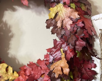 Fall wreath base, fall leaves wreath, fall diy project wreath