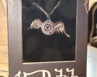 Von Dutch Necklace Silver Cuban Link Chain & Flying Eye Pendant Jewelry New