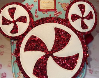 Disney Parks Peppermint Gingerbread Candy Cane Loungefly Mini Backpack 2022 NWOT