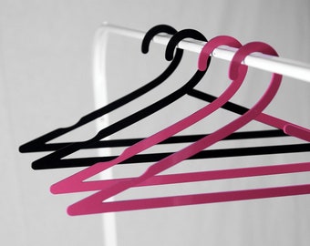 Pink Metal coat hangers made from recycled metal