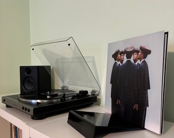 Vinyl Record Holder - Modern Minimalist Metal Design, Sleek Compact Storage for Music Enthusiasts