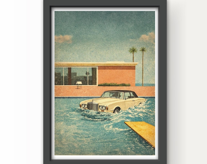 David Hockney meets Keith Moon Art Print and Greetings Card