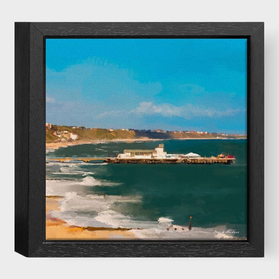 Dorset Bournemouth Beach  - Framed Printed Canvas