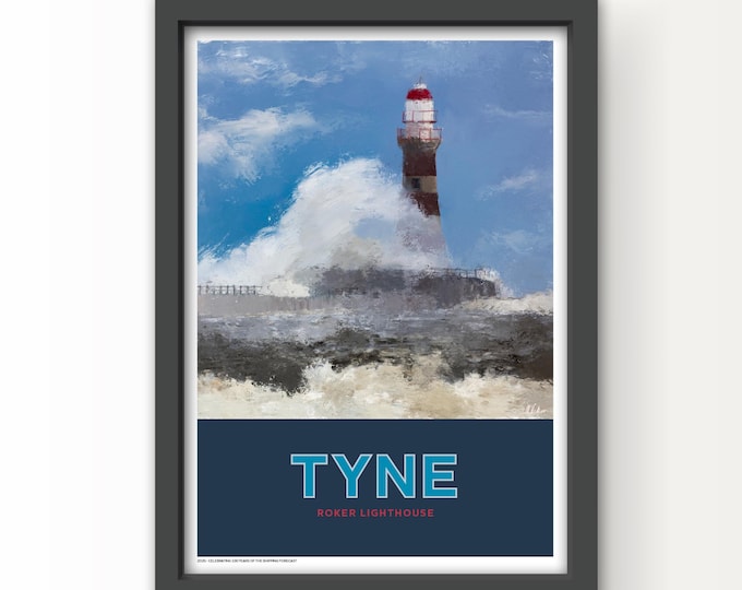 The Shipping Forecast Art Print Poster and Greetings Card - Tyne