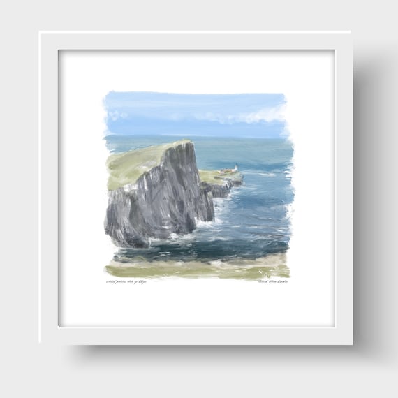 Neist Point Lighthouse on the Isle of Skye Art Print & Greetings card