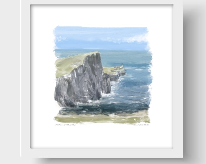 Neist Point Lighthouse on the Isle of Skye Art Print & Greetings card
