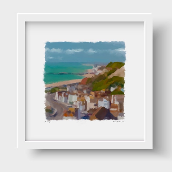 Hastings Seaside Town England Art Print & Greetings Card