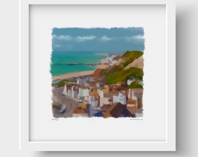 Hastings Seaside Town England Art Print & Greetings Card