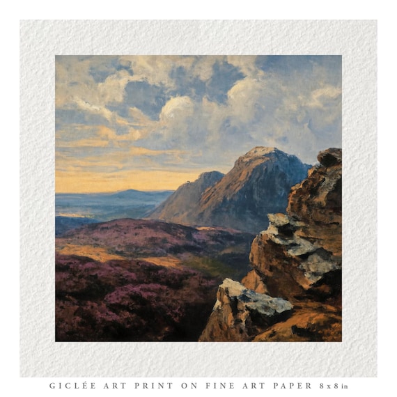 Vintage Scottish Scene Oil Painting Fine Art Print & Greetings Card