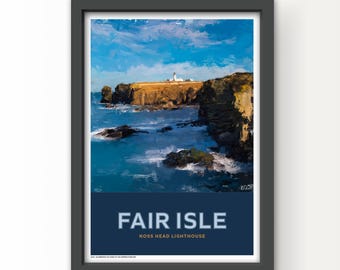 The Shipping Forecast Art Print Poster and Greetings Card - Fair Isle