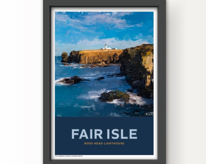 The Shipping Forecast Art Print Poster and Greetings Card - Fair Isle