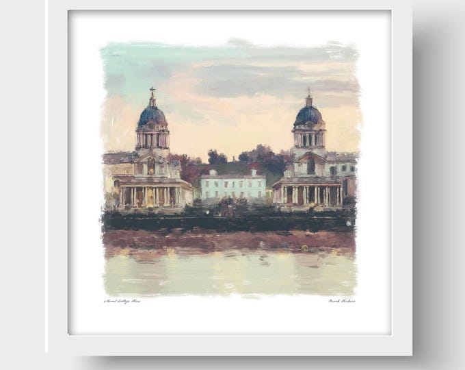 Naval College View, Greenwich, London Art Print & Greetings Card
