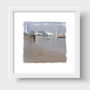 Stampa artistica e biglietto d'auguri Greenwich Riverside London