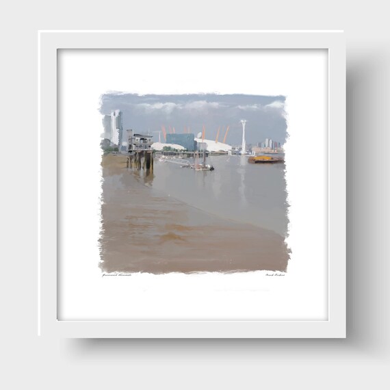 Greenwich Riverside London Art Print & Greetings Card