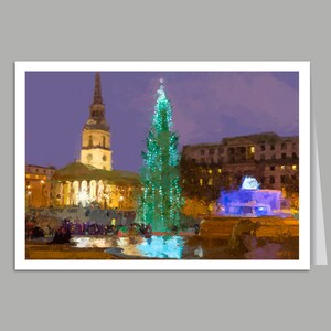 Arbre de Noël à Trafalgar Square Carte de voeux de Londres