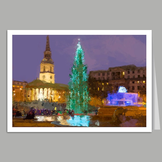 Christmas Tree at Trafalgar Square London Greetings Card