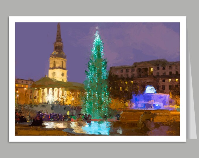 Christmas Tree at Trafalgar Square London Greetings Card