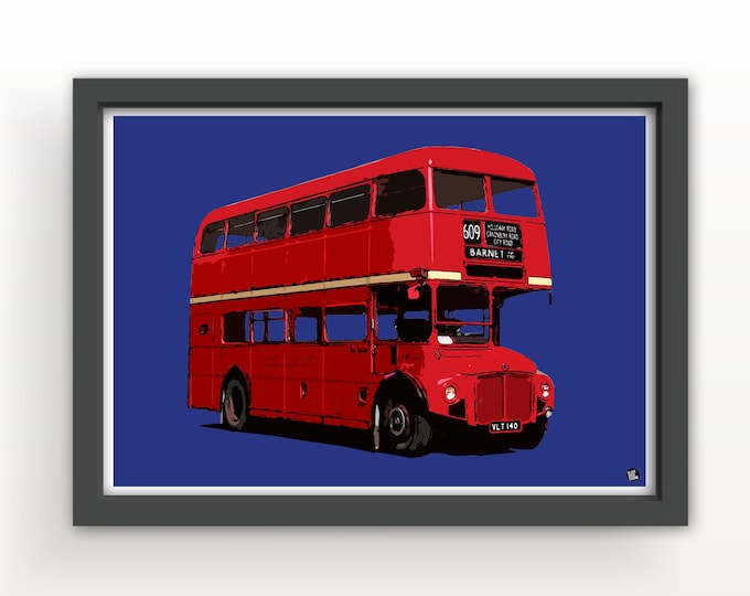 London Bus Routemaster Art Print and Greetings Card