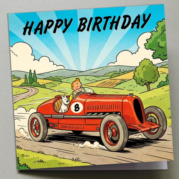 Personalised Birthday Card - TinTin